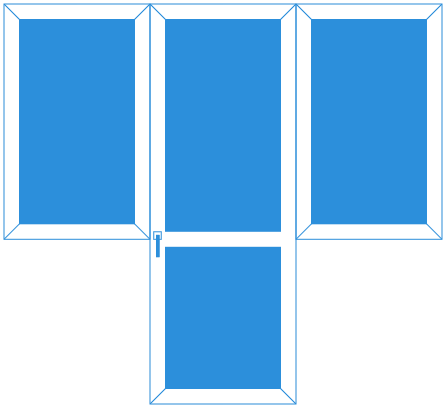 Балконный блок центральный с двумя створками